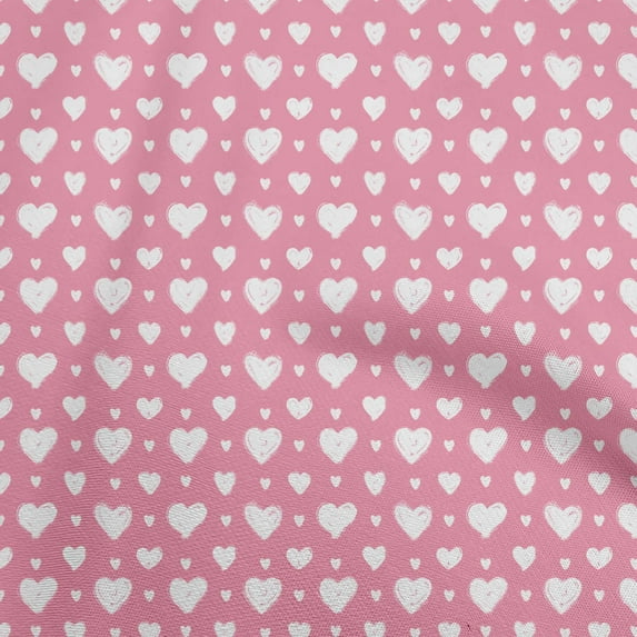 oneOone Viscose Jersey Light Pink Fabric Valentine Heart Sewing Craft Projects Fabric Prints By Yard 60 Inch Wide