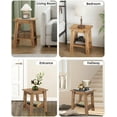 thumbnail image 4 of Riedhoff Wooden End Table, with 2-Layer Storage Shelves, 15.51 x 11.81 x 18.98", 2 Piece, Brown, 4 of 6