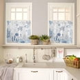 thumbnail image 4 of Kitchen Curtains Set, Blue Coastal Kitchen Curtains and Valances Set, Nautical Summer Beach Sea Turtle Coral Rod Pocket Tier Curtains 24 Inch Length for Cafe/Bedroom Windows, 4 of 6