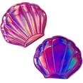 thumbnail image 4 of MasteelfCA 2 Pcs Miroir Portable Forme Coquille Colorée Miroir Grossissement Double Face Miroir de Maquillage Compact, 4 of 8