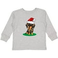 thumbnail image 3 of Inktastic Christmas Dachshund Dog Santa Boys or Girls Long Sleeve Toddler T-Shirt, 3 of 5