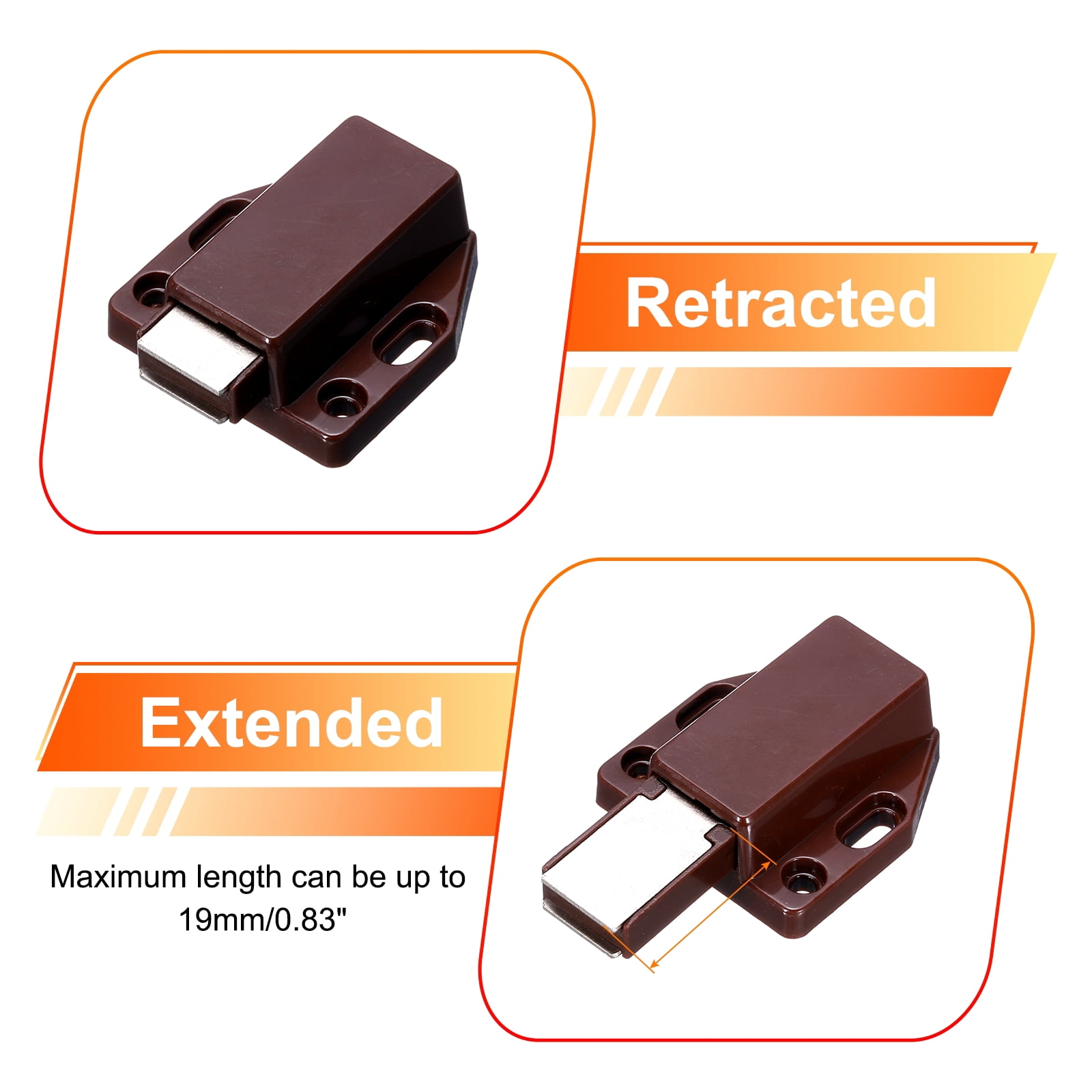 Unique Bargains Push to Open Pressure Touch Release Latches for Closet Door Black