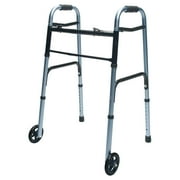 Lumex ColorSelect Walker, Lightweight Folding Design for Adults & Seniors, Large 5" Wheels, Blue