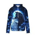 thumbnail image 5 of Dolkfu Fleece Men's Hoodie Wolf Graphic Sweatshirts Hooded Drawstring 3d Print Shirts for Men L, 5 of 5