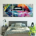 thumbnail image 5 of Ullo0ord Color Lips Canvas Wall Art Banksy Street Graffiti Pictures Wall Decor Colorful Mouth Artwork Painting Abstract Poster Print for Home Living room Bedroom Bathroom Office  12x16x3pcs, 5 of 6
