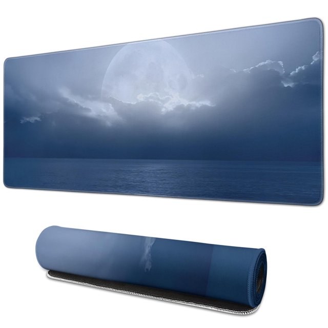 Professional Gaming and Work Desk Mat: Moon Ocean XXL Extended Mouse Pad, 31.5x11.8 Inch, Stitched Edges, Non-Slip Base, Ideal for Computer, Office, Keyboard, and Laptop - A Gaming Essential!