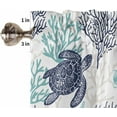 thumbnail image 5 of Kitchen Curtains Set, Teal Blue Coastal Kitchen Curtains and Valances Set, Sea Turtle Nautical Coral Summer Beach Rod Pocket Tier Curtains 36 Inch Length for Cafe/Bedroom Windows, 5 of 6