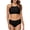 Black, variant on Anferry Women's Bikini Set Solid Criss-Cross Ruffle Swimsuit