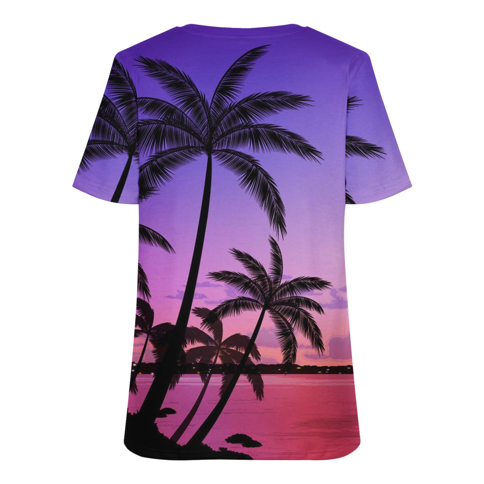 ZQGJB Hawaiian Beach Shirts for Women Summer Short Sleeve Casual ...