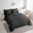 thumbnail image 3 of Feelyou Black Triangle Aztec Bedding Comforter Set 7pcs, Mid Century Fashion Queen Bedding Sets, Teens Adult Women Men Reversible Queen Sheet Sets, Luxury Bedroom Decor, 3 of 8