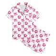 thumbnail image 4 of Ensemble de Pyjamas en Satin pour Garçons Manches Courtes Imprimé Pyjamas Boutonnés pour Enfants Ensemble de Pyjamas en Soie Tenues Mignonnes Pjs pour Filles Garçons Filles Mode, 4 of 5