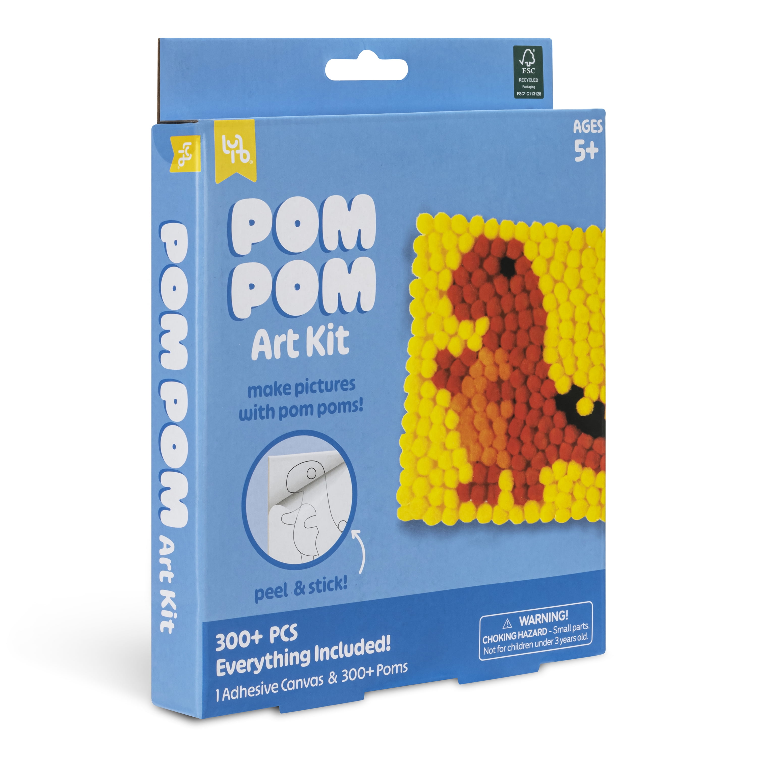 (2 pack) Little Yellow Bicycle Pom Pom Dinosaur Art Kit