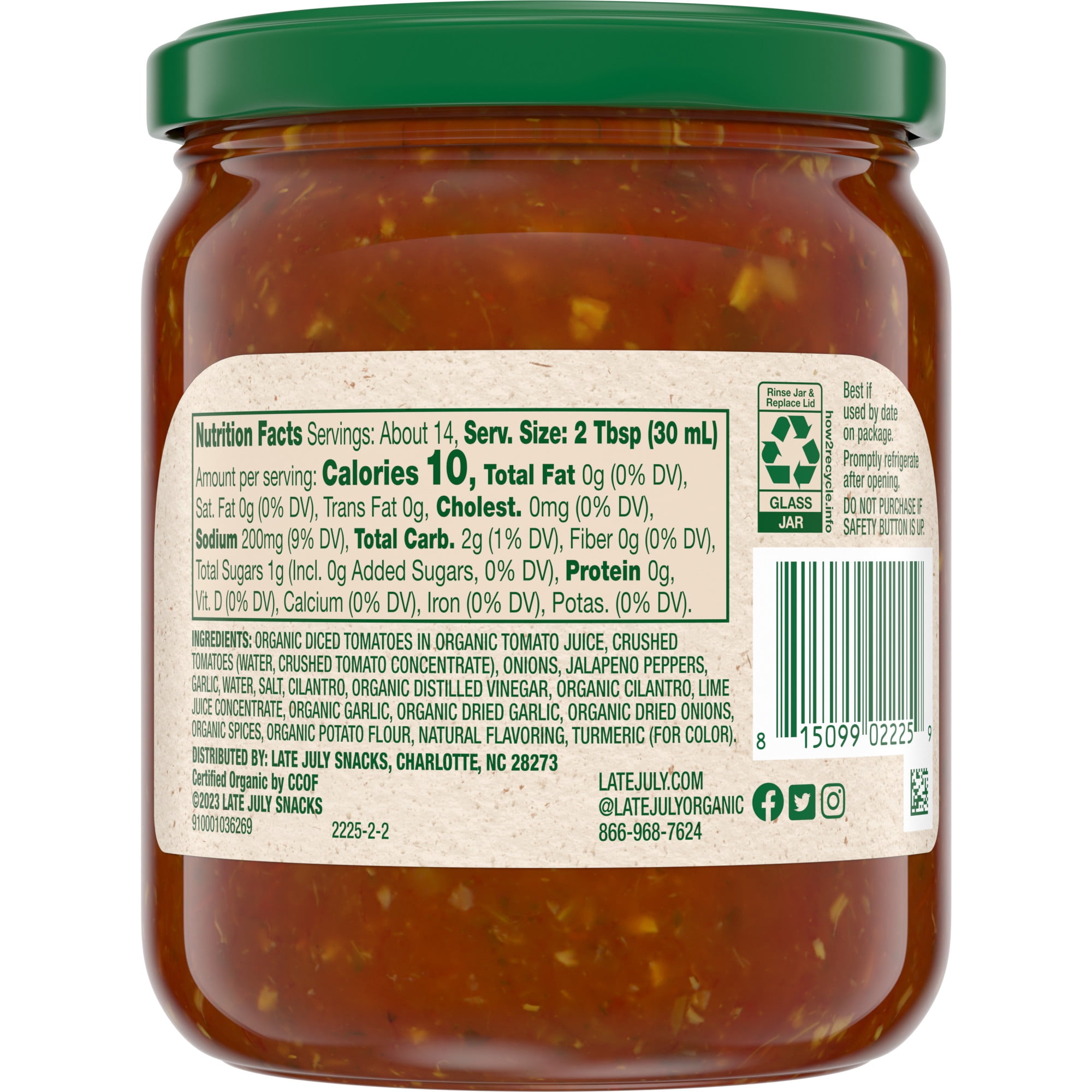 (3 pack) Late July Snacks Mild Salsa, 15.5 oz Jar