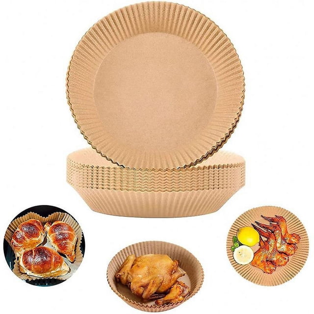 16X4.5cm Papel para freidora de aire, papel especial, plato de papel absorbente de aceite, recipiente de papel absorbente de aceite a prueba de aceite, bandeja de papel, juego de papel para horn