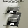 thumbnail image 2 of Set of 2 Wall-Mounted Projector Floating Shelves W/Triangle Bracket, 16" Black Rustic Wood Storage Rack Holder for Router, Modem, DVD Player, TV Box, Game System, Audio, 12" Deep, 2 of 7