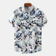 thumbnail image 2 of Hombres Casual Botones Playa Sin posicionamiento Estampado Turndown Camisa de manga corta Blusa Pompotops  oipoqjl49495, 2 of 9