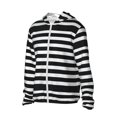 thumbnail image 2 of Rocae Black And White Stripes Print Breathable Sun Protection Hoodie Quick-Dry Lightweight Long Sleeve Hoodie Unisex Running Sports Shirt XX-Large, 2 of 9