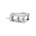 thumbnail image 4 of Wood and Mirror Coffee Table with One Shelf Clear and Black, 4 of 4