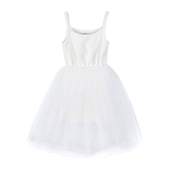 Newborn Girls Princess Dress Suspender Off-the-Shoulder Summer Thin Mesh Skirt 9-24M