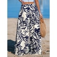thumbnail image 2 of Cupshe Women's Blue Tropical Floral Wide Leg Pants, Size S-XL, 2 of 6