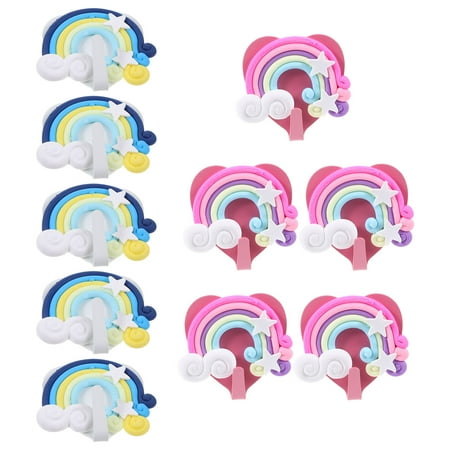 

10 Pcs Coat Hangers Kid Bedroom Organizing Christmas Plushies Hooks Accordian Wall Wood Girl Heart