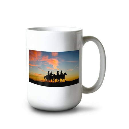 

15 fl oz Ceramic Mug Cowboys at Sunset Dishwasher & Microwave Safe
