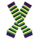 thumbnail image 1 of Zhuge Guantes largos sin dedos a rayas para mujer, calentadores de brazos tejidos de invierno para punk rock, cosplay, gótico y fiestas navideñas, color negro, verde y amarillo, 1 of 4