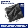 thumbnail image 2 of 33 Pack 3D Wall Pane l Diamond for Interior Wall Décor, PVC Flower Textured Wall Panels for Living Room Lobby Bedroom Hotel Office, Black, 12''x12'' Cover 32.Sq.Ft., 2 of 6