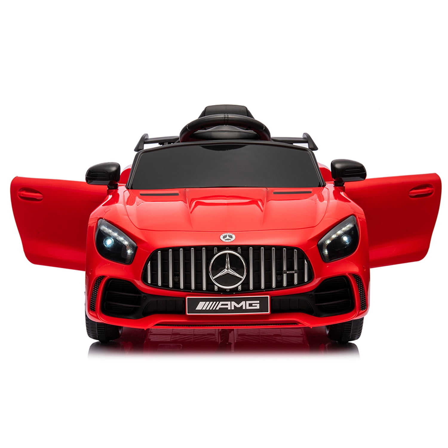 CIPACHO Licensed Mercedes-Benz AMG GTR Dual drive 12V Powered Ride Ons Sports Car with 2.4G Remote Control, Red