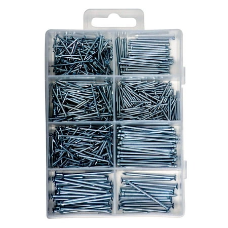 Hardware Nail Assortment Kit, Includes Finish, Wire, Common, Brad and Picture Hanging Nails