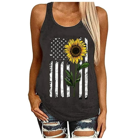 

KI-8jcuD Tops Suspender for Women Sunflower Printing DailyS Tylish Fashion Top 3Xl Maternity Clothes All Cotton Pajamas Women Camisole Long Band Tops Women Scoop Top Women Loose Basics Undershirts