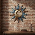 thumbnail image 2 of Sun Moon Star Metal Wall Art Sculpture Decorative Garden Wall Decor, 2 of 7