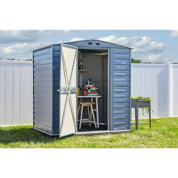 Arrow Select Steel Storage Shed, 6x5, Blue Grey