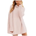 thumbnail image 1 of Suéter de punto suelto de cuello alto de color sólido de moda informal para mujer Fridja bvmnju7732, 1 of 5