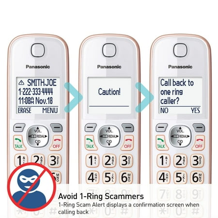 Panasonic - KX-TGD862G Link2Cell DECT 6.0 Expandable Cordless Phone System with Digital Answering System - White/Rose Gold