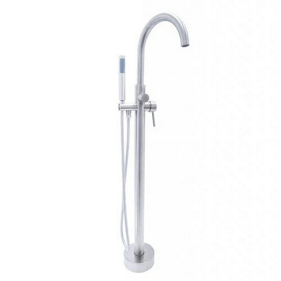 Dyconn Faucet Double Handle Floor Mounted Free Standing Tub Filler with Hand Shower