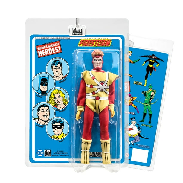 Dc Comics 8 Inch Action Figures With Mego Like Retro Cards Firestorm Walmart Com Walmart Com
