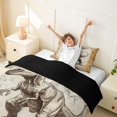 thumbnail image 3 of Homewish Woodland Dinosaur Twin Duvet Cover,Minimalist Sketch Dino Twin Bedding,Brown,Black Reversible,2 Pieces,1 Duvet Cover and 1 Pillowcase, 3 of 6