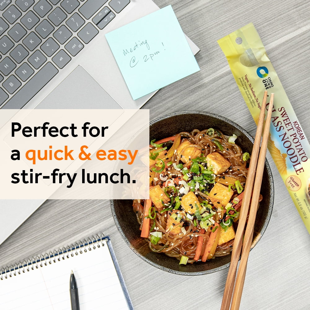 Chung Jung One O'Food Organic Glass Noodles 12 Pack, Gluten-Free Korean Sweet Potato Noodles, Vegan, No Sodium, No Sugar, Rice and Pasta Alternative