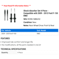 thumbnail image 2 of Shock Absorber Set 4 Piece - Compatible with 2009 - 2013 Ford F-150 RWD 2010 2011 2012, 2 of 2