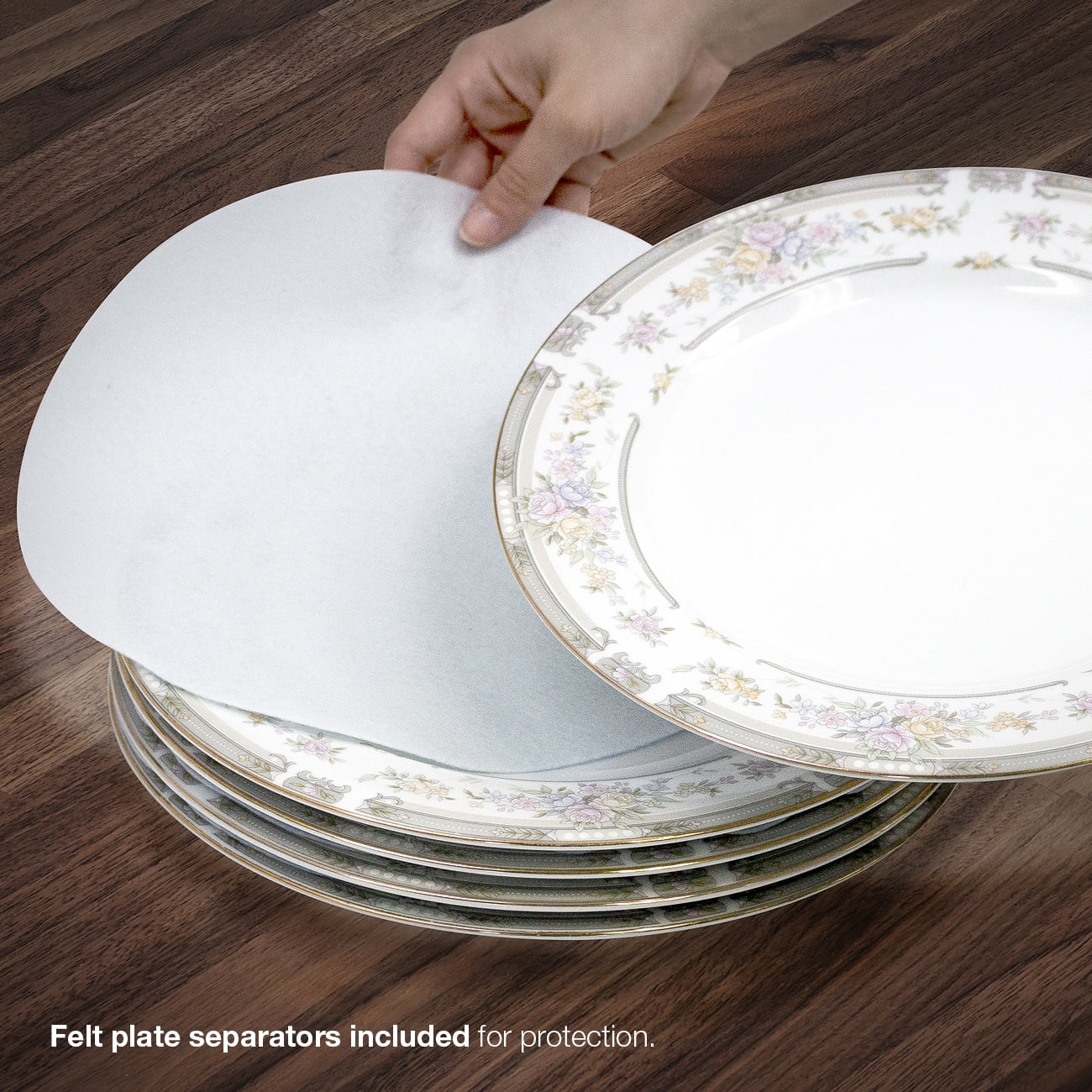 Sorbus 5-Piece Dinnerware Storage Set, Service for 12, Quilted Protection, Includes Felt Protectors and Cardboard Dividers for Plates, Cups, Fine China??
