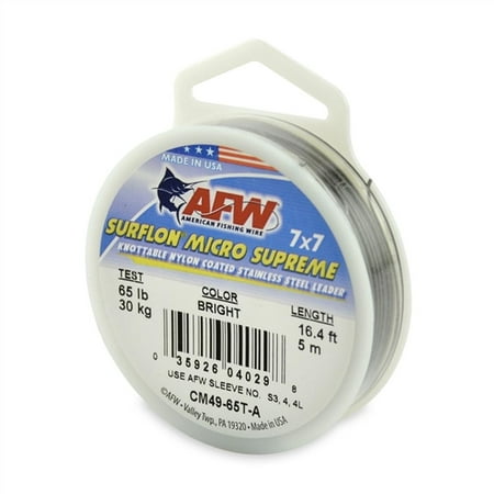 UPC: 0035926040298 | American Fishing Wire 7X7 Surflon 65# Brt 5M – CM49-65T-A