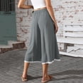 thumbnail image 7 of MLQIDK Light Gray Crop Capri Pants for Women Crop Capri Pants High Waisted Knee Length Capris Dressy Casual Pedal Pushers with Pockets Light Gray S, 7 of 7