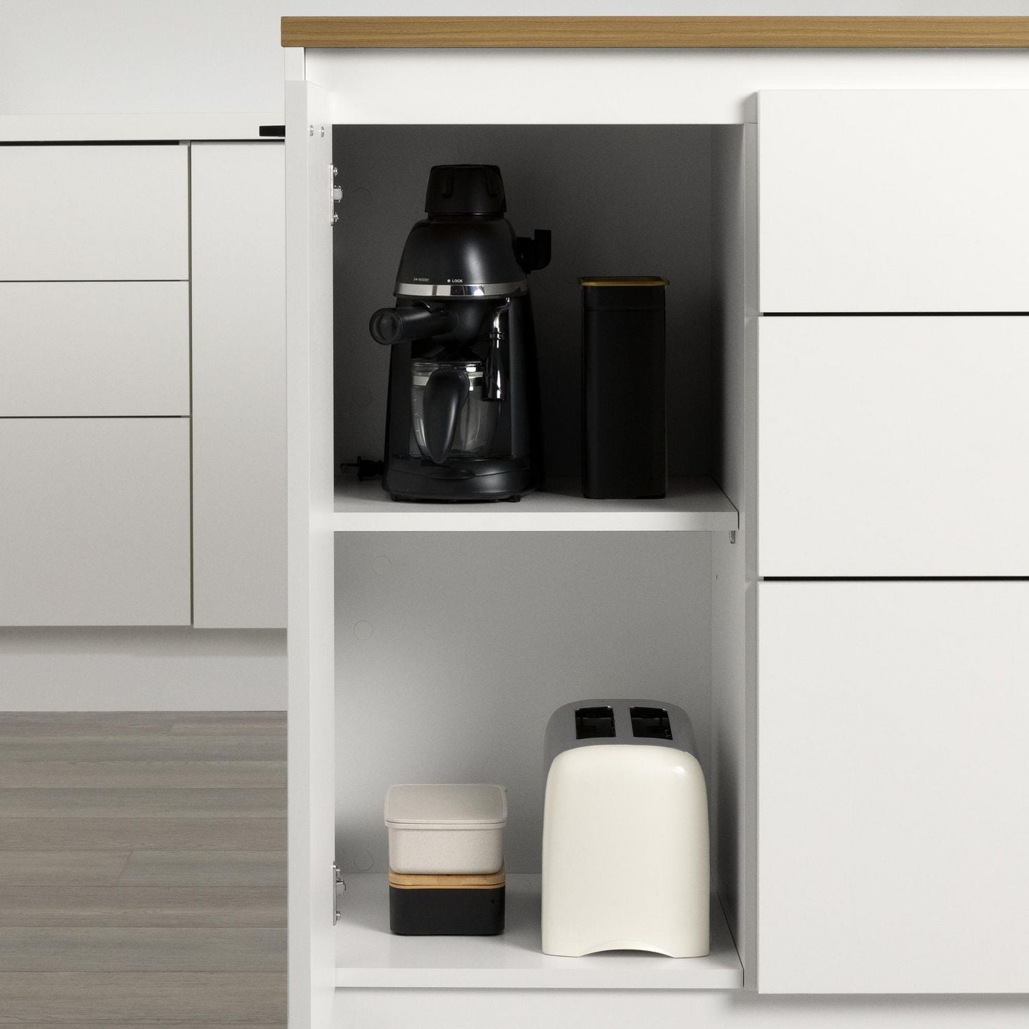 Southshore Myro Îlot de cuisine avec porte et tiroirs