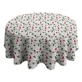 thumbnail image 4 of White Christmas Tree and Ornament Pattern Round Tablecloth 60"x60",Wrinkle Wipeable Table Cloth for Kitchen Dining Room Picnic Patio Party, 4 of 6
