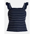 thumbnail image 6 of Time and Tru Women's Smocked Cotton Tank Top with Ruffle Straps, Sizes XS-XXXL, 6 of 6