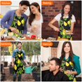 thumbnail image 7 of Yellow Lemon Fruit Limes Black Pattern Apron-Garden Aprons for Women with Pockets-Cotton Linen Waterproof Kitchen Cooking Gardening Aprons Adjustable for Kitchen,Cooking,BBQ and Salon 33x27 Inch, 7 of 7