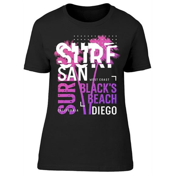 Surf San Diego Design Pink T-Shirt Women -Image by Shutterstock, Female Small