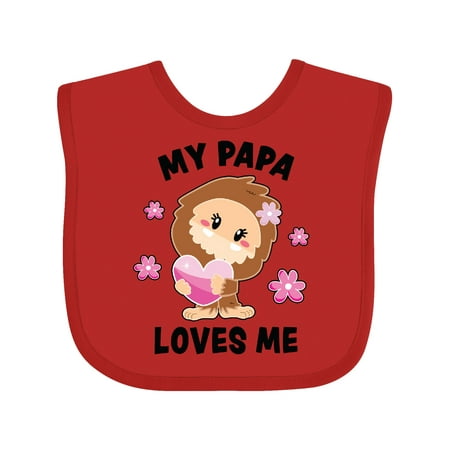 

Inktastic My Papa Loves Me with Bigfoot Gift Baby Girl Bib