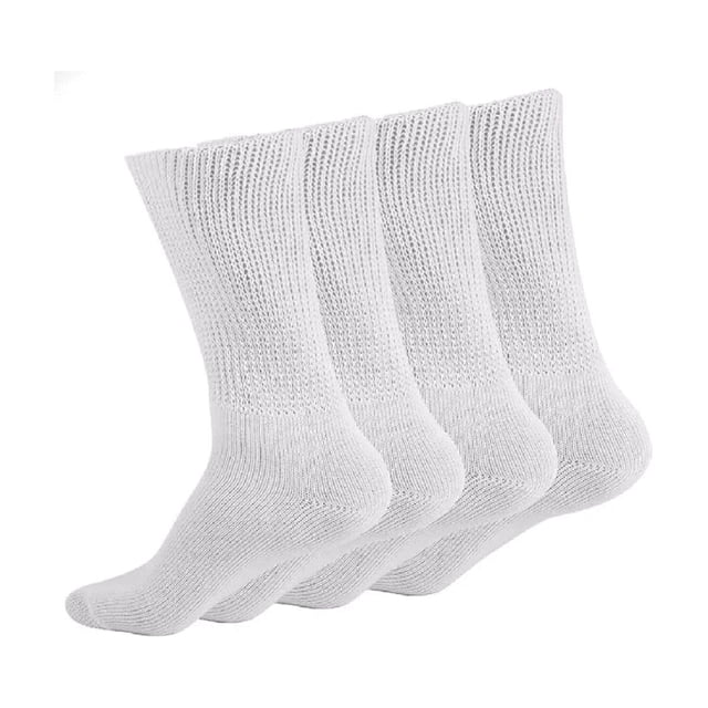 Calcetines Para Pie Diabético 100% Algodón 6 Pares blanco CABALLERO 26-30 CM DE PIE